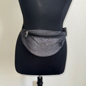 Varsity Stylish Black Sparkles Waist Bag / Fanny pack